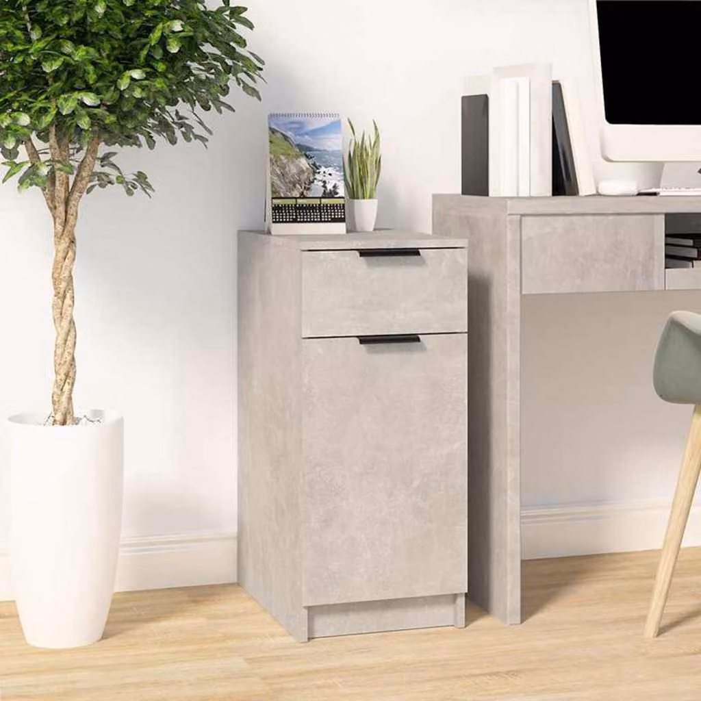 Armadietto da scrivania vidaXL in legno grigio, modello a parete minimalista, L 33,5 cm x P 50 cm x H 75 cm