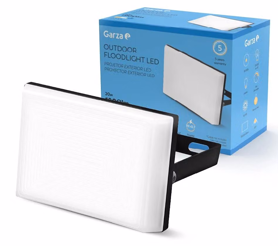Faretto LED da esterno, 10 W, luce bianca fredda (6000 K), 950 lumen, alluminio