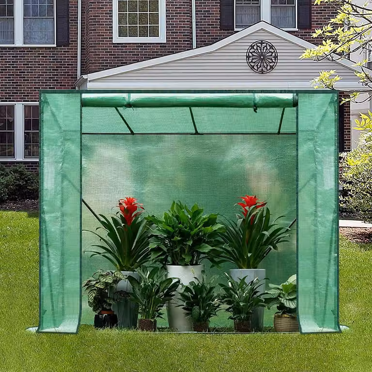 Serra in plastica per piante | Verde | 200x77x146/169 cm