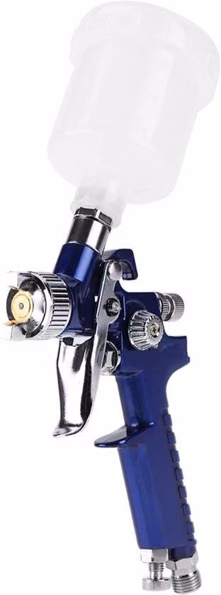 Pistole a spruzzo pneumatiche da 125 ml - in plastica - ugello 0,8 mm / 1,0 mm - per riparazioni di verniciatura auto - pittura artistica - modello H-2000A - verniciatura di mobili