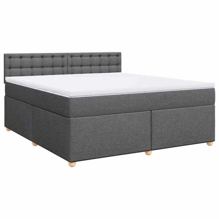Giroletto a Molle con Materasso Grigio Scuro 180x200 cm Tessuto