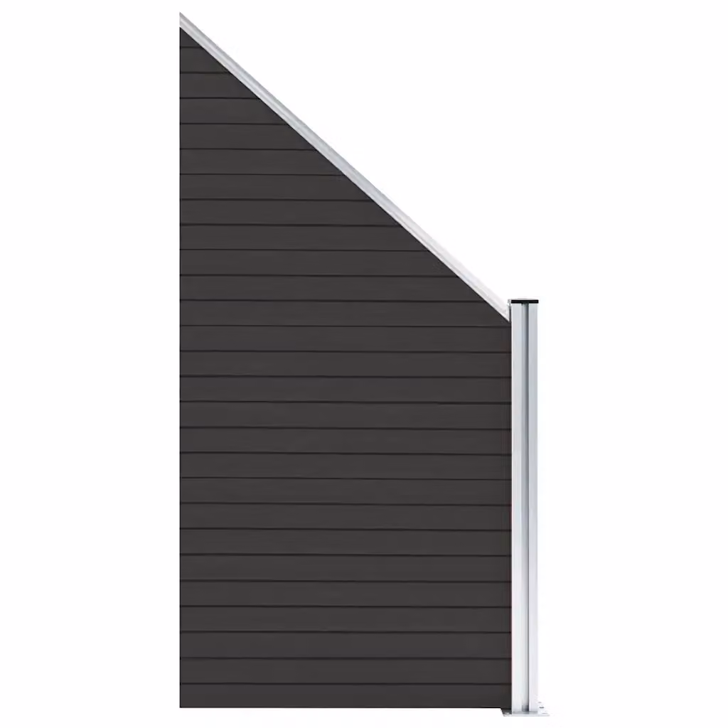 Pannello di recinzione per giardino in WPC e alluminio colore nero L: 95 cm, H: 105-180 cm – 2