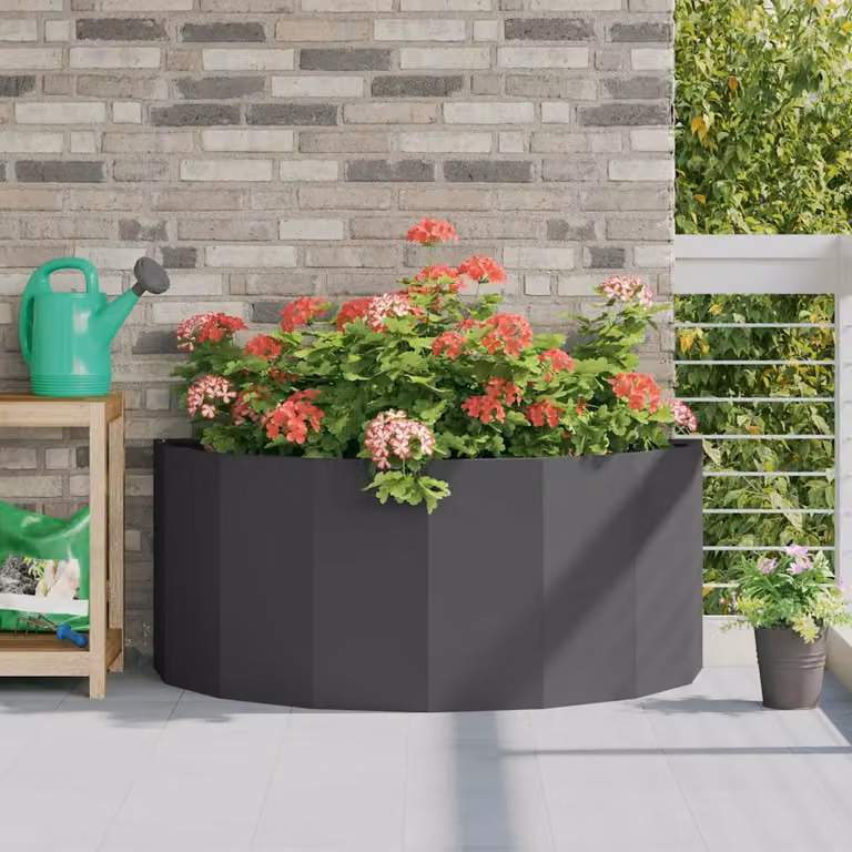 Fioriera vidaXL in acciaio nero L: 120 cm, P: 60 cm, H: 50 cm