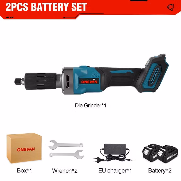 Smerigliatrice elettrica 2000W, 18V - 4 velocità - Include batteria doppia e caricabatterie