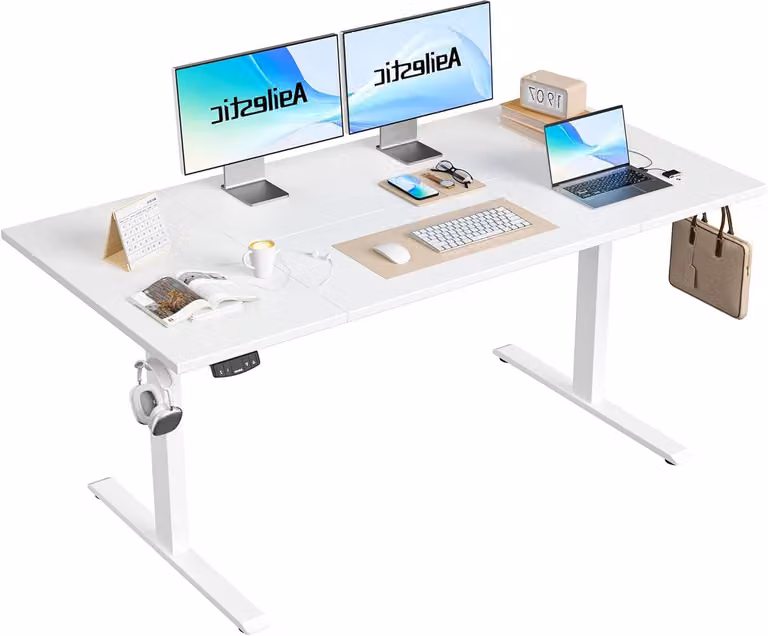Scrivania ergonomica - Scrivania regolabile in altezza (seduta e lavoro in piedi) - Scrivania regolabile elettricamente - Scrivania regolabile - Scrivania per l'ufficio domestico