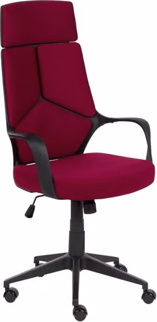 Sedia da ufficio girevole BELIANI in tessuto rosso con braccioli e ruote, regolabile in altezza, L: 64 cm, P: 64 cm, H: 120 cm