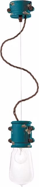 Lampadario Vintage Urban Ferro E Ceramica Verde 1 Luce E27 12Cm