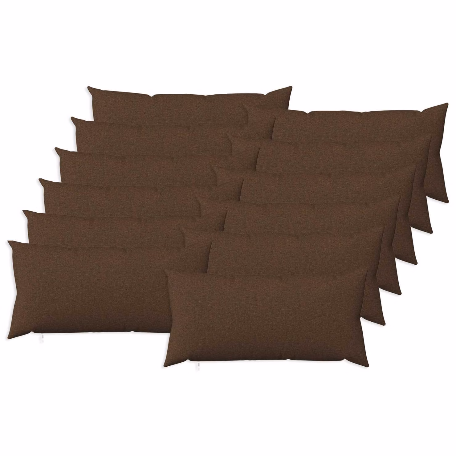 Set di 12 federe vidaXL HEERLEN marroni in tessuto, L 80 x P 40 cm