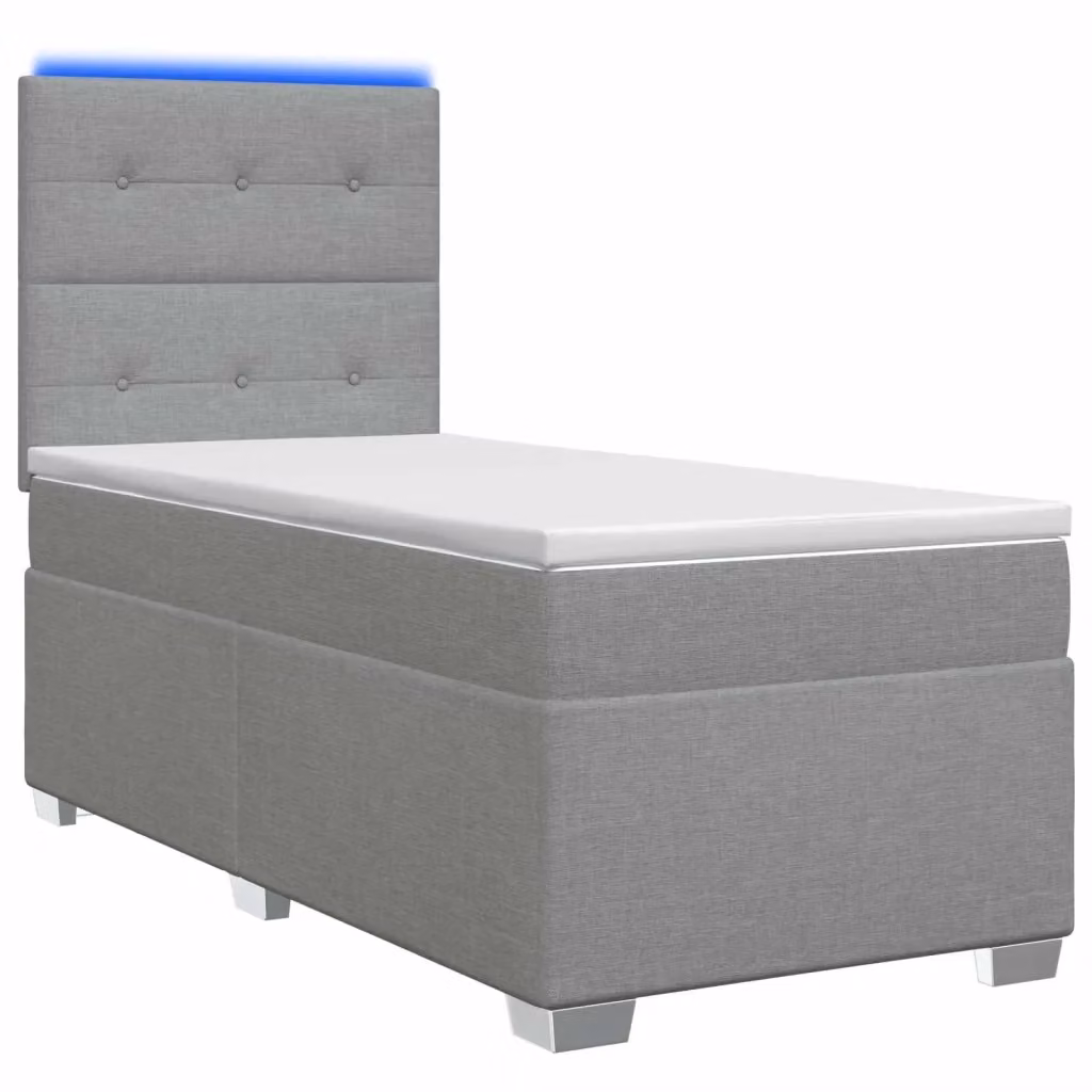 Letto box spring vidaXL con materasso a molle insacchettate e base a sollevamento, Grigio, L 200 cm x P 100 cm x H 140,5 cm – 2