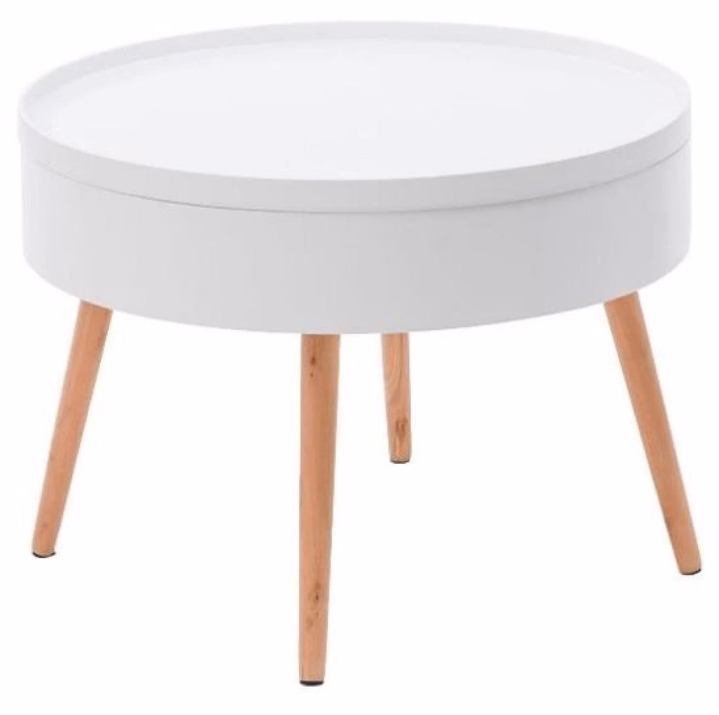 Tavolino rotondo con contenitore, 60 cm