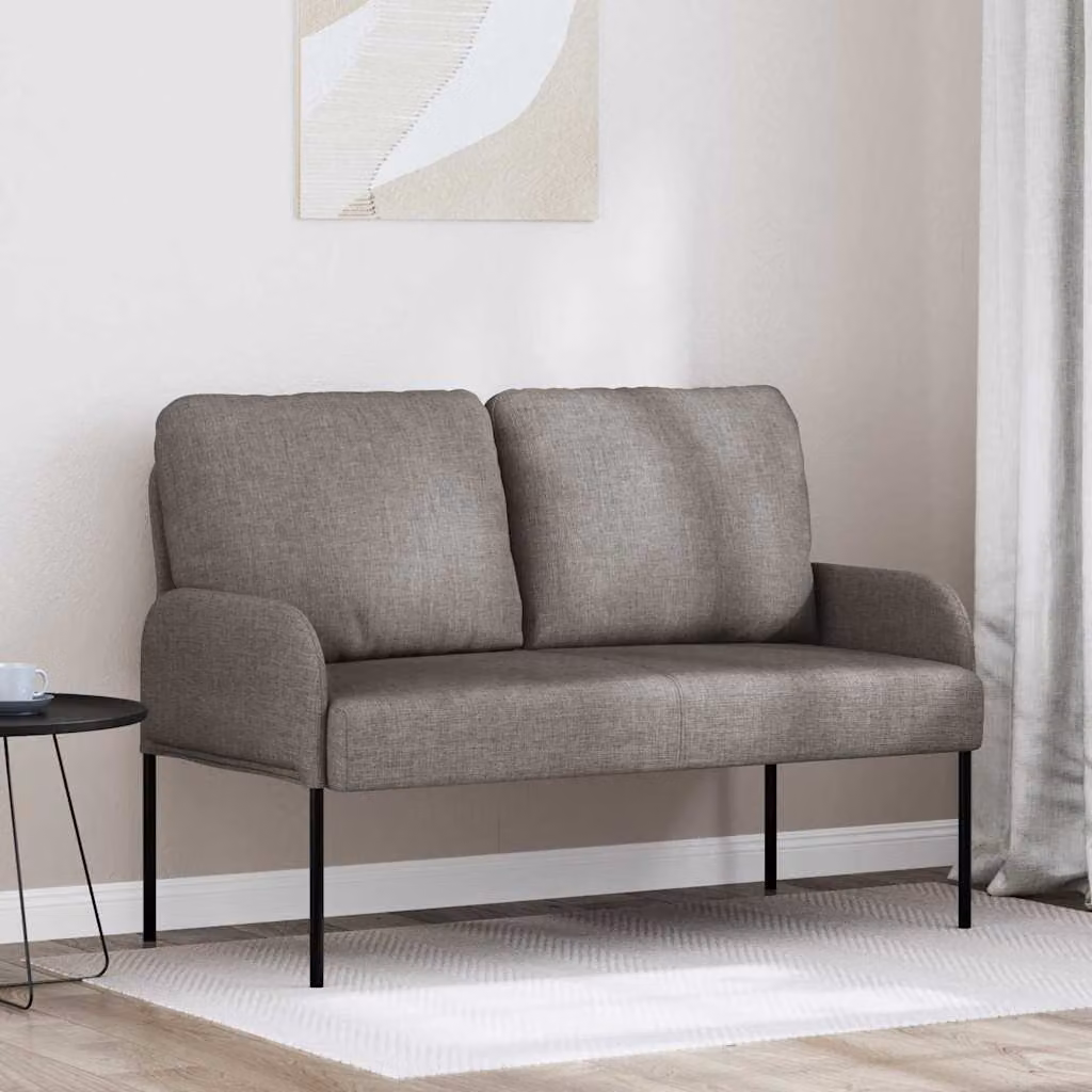 Divano vidaXL in tessuto beige o grigio con struttura mista, stile minimalista e lineare, L: 115 cm, P: 56 cm, H: 80 cm