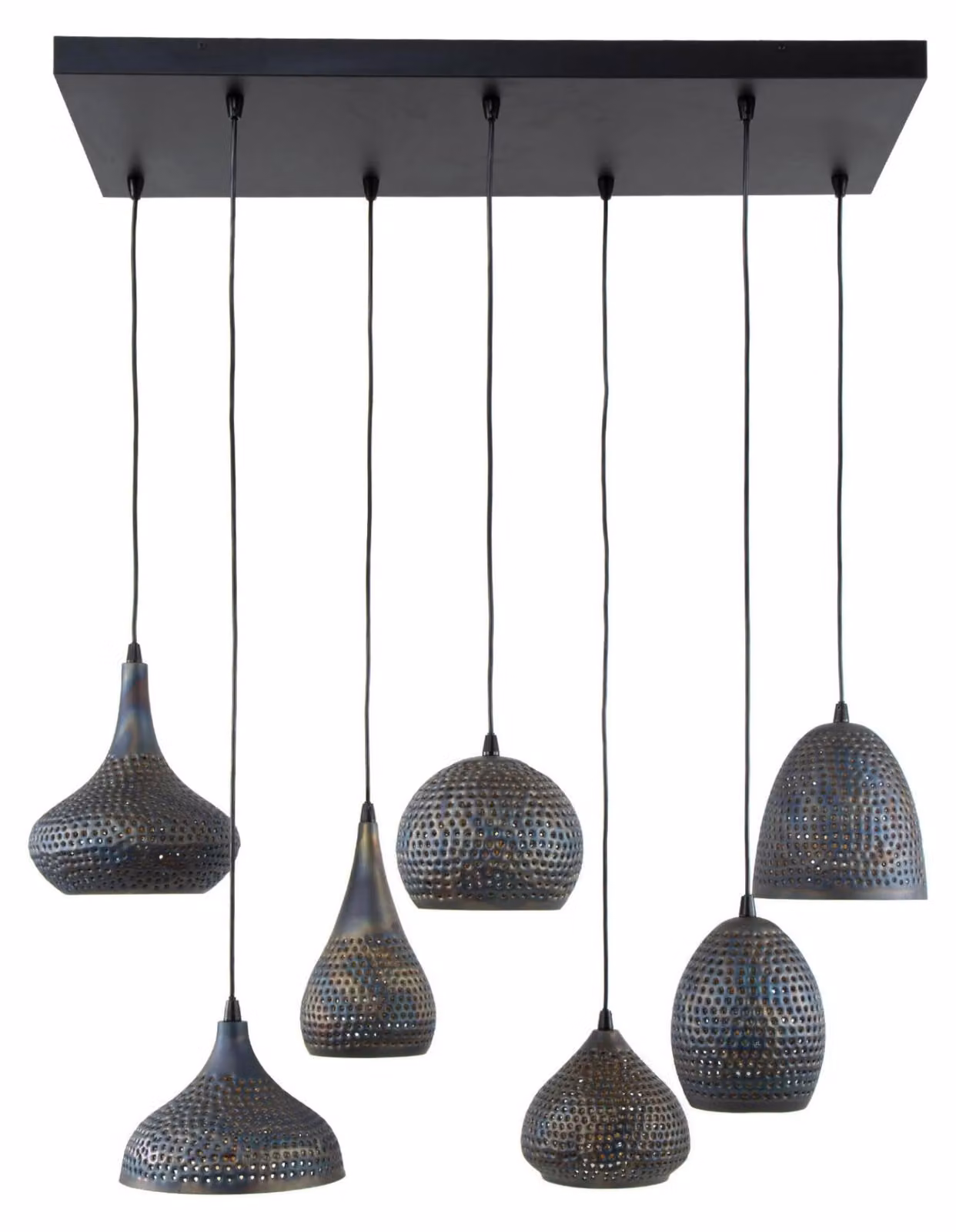 Lampada da soffitto FURNLUX Punch Nero e Bronzo 100 cm / Colore principale: Nero / Dimensioni: 100 x 150 x 45 cm