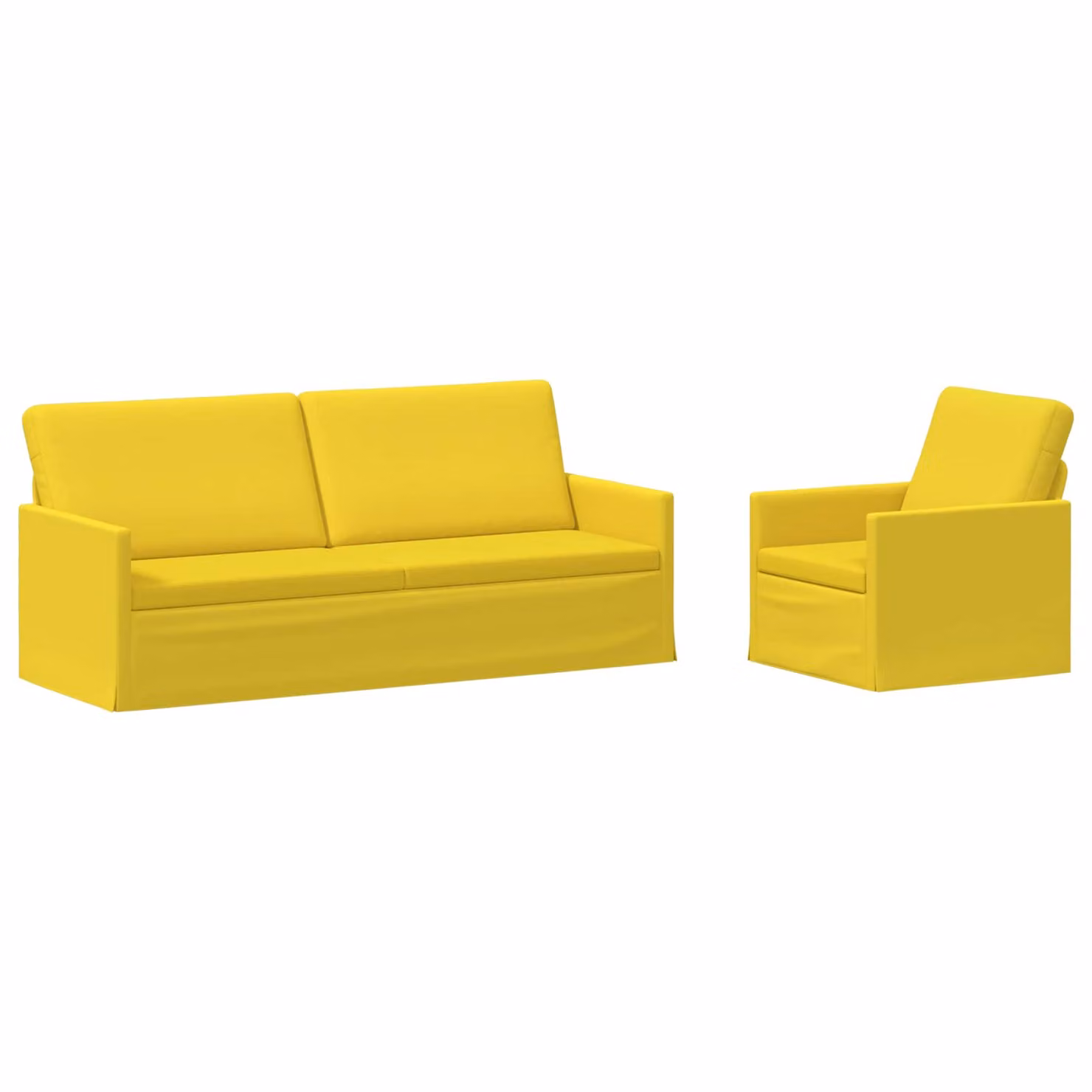 Set di 2 divani moderni vidaXL in tessuto giallo con struttura in metallo per il tuo soggiorno