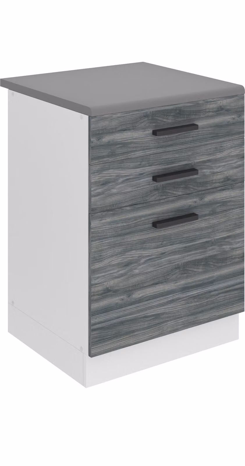 Base da cucina Belini, base da cucina larga 60 cm. Base per cucina SDSZ con piano di lavoro. Mobile da cucina con cassetti, Glamour Wood