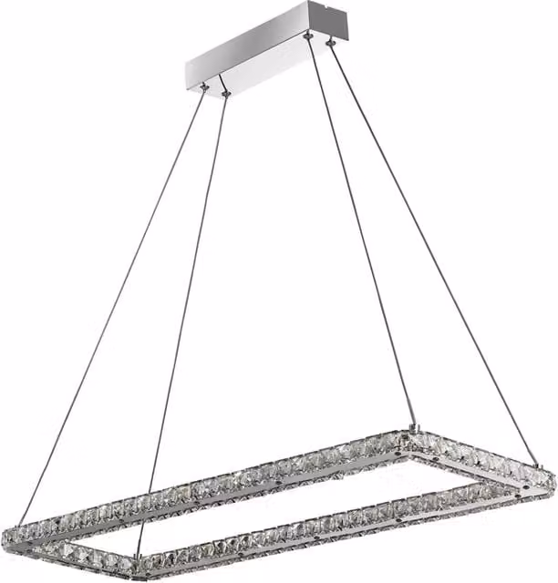 Lampadario Contemporaneo Trifoglio Acciaio Cromo Led 37W 3000K