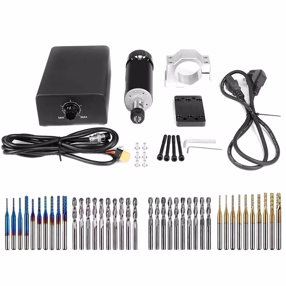 Kit motore mandrino CNC, potenza 500W, pinza ER11, controllo della velocità regolabile, set di utensili di fresatura, EU