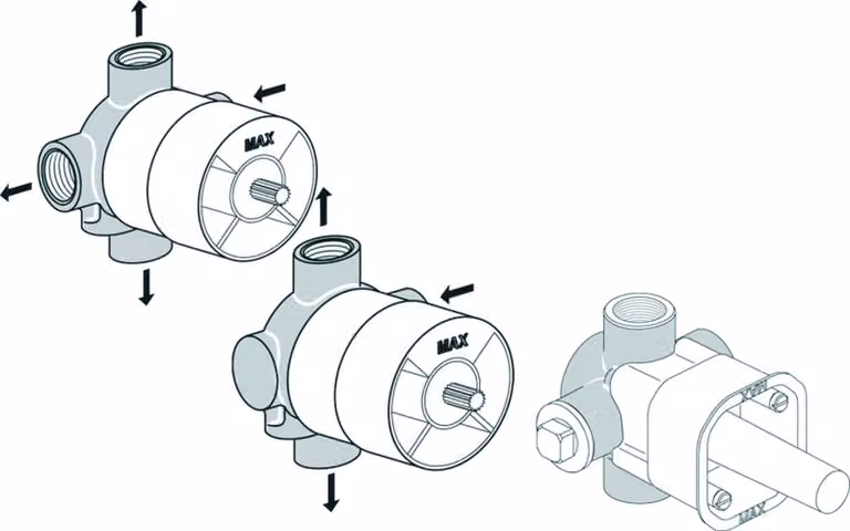 Kit deviatore Ideal Standard a 4/3 vie 1 3 uscite d'acqua miscelate