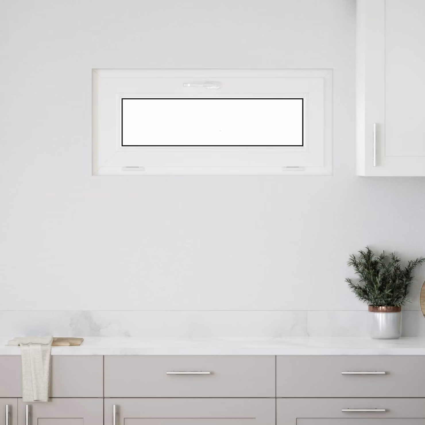 Finestra singola per seminterrato vidaXL in plastica bianca con vetro trasparente L/P/H: 90 x 40 x 6,6 cm