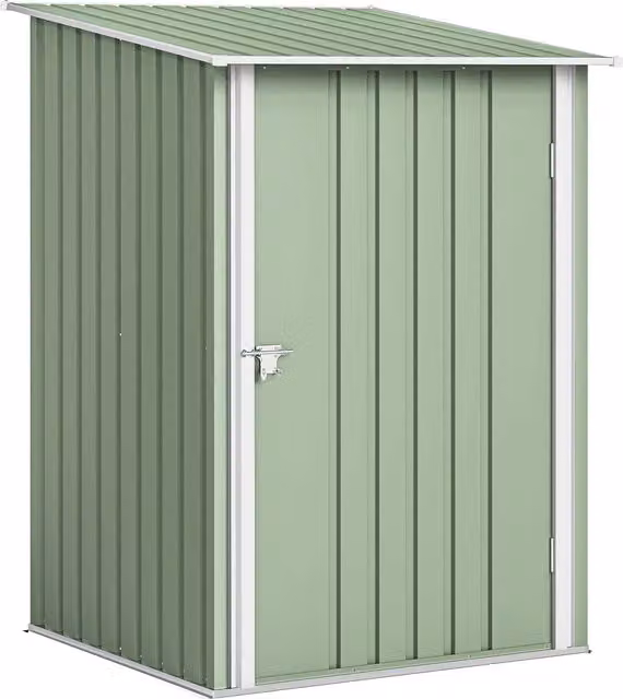 Capanno attrezzi Outsunny in acciaio verde chiaro L/P/H: 100 x 103 x 160 cm