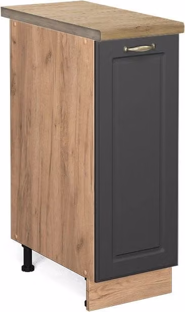 Armadio cucina dispensa alto Fame-Line Antracite-oro/Rovere dorato 30 cm, PL Rovere Vicco