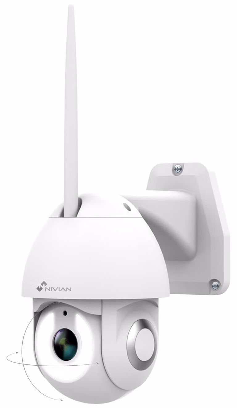 Telecamera di sorveglianza PTZ NIVIAN, telecamera WiFi 2K SUPER HD | Visione notturna | Rilevamento del movimento
