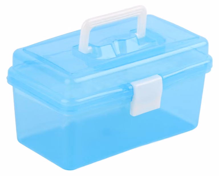 Cassetta portautensili a 2 scomparti, portatile, per uso domestico, elettricisti, ferramenta, utensili, conservazione, plastica, organizer, mini, 20 x 11 x 10,5 cm