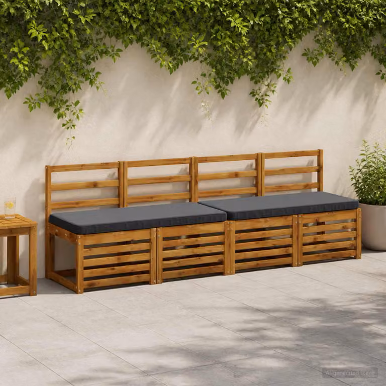 Set di 2 cuscini per panchina vidaXL VUGHT in poliestere, colore grigio antracite, design moderno con rivestimento rimovibile e resistente ai raggi UV