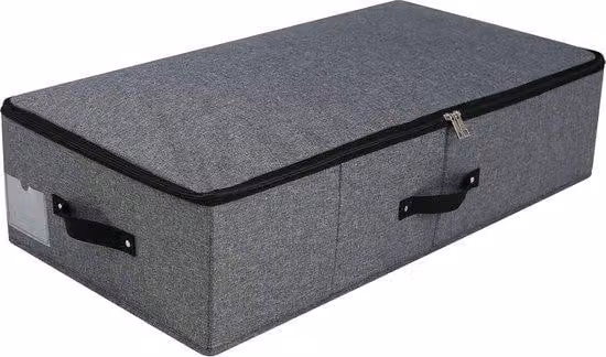 Borsa portaoggetti in plastica con chiusura a cerniera - per indumenti e biancheria da letto - 745 x 38 x 18 cm - nera