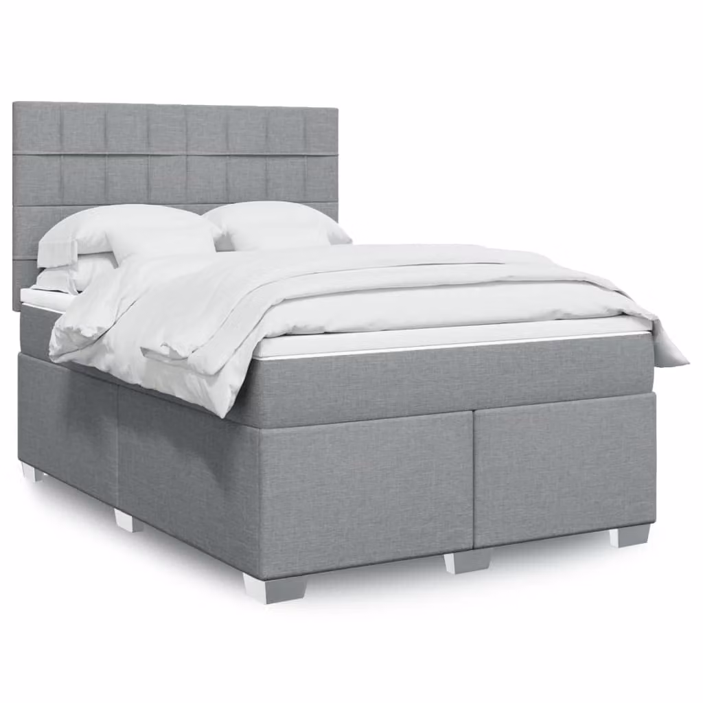Maison Exclusive - Giroletto a Molle con Materasso Grigio Chiaro 160x200cm Tessuto