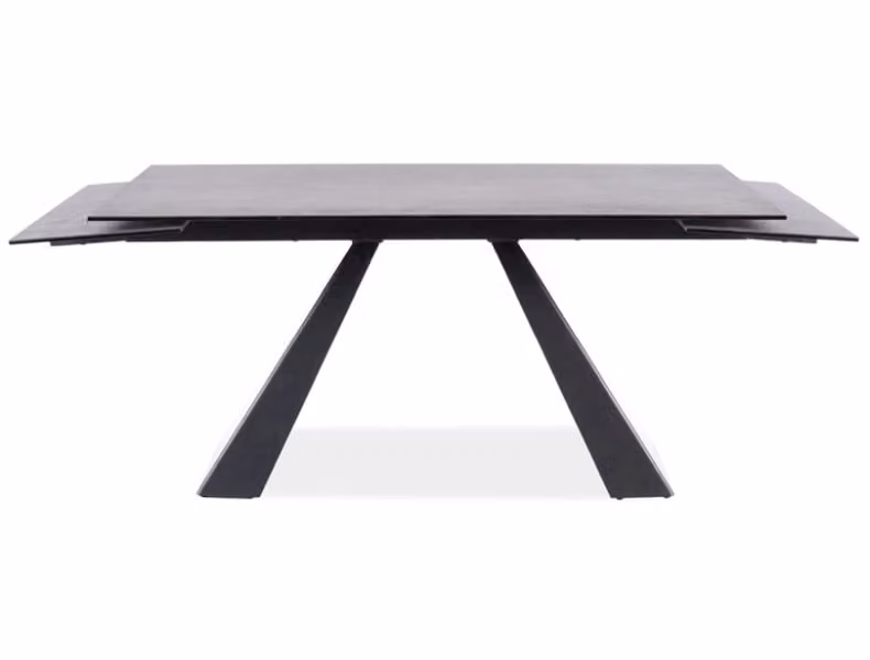 Tavolo da pranzo pieghevole GEDEON 1 - 180x90, marmo grigio / nero opaco