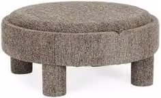 Pouf Talya Bizzotto Grigio in tessuto moderno con forma cilindrica