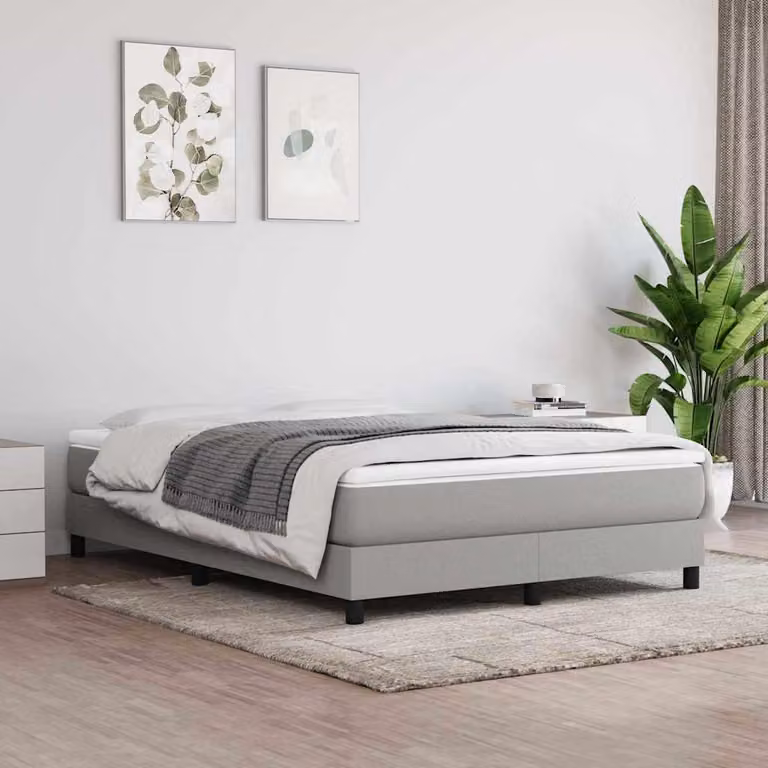 Materasso a molle insacchettate, colore grigio chiaro, dimensioni 137x190x20 cm, rivestito in tessuto