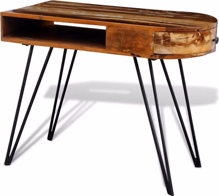 Maison Exclusive - Scrivania in legno massello di recupero con gambe in ferro