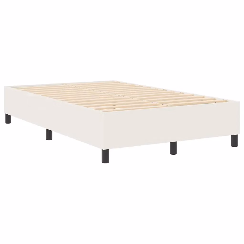 Struttura letto piattaforma moderna vidaXL in tessuto corduroy beige con base in legno di pino L: 193 cm, P: 123 cm, H: 35 cm – 2