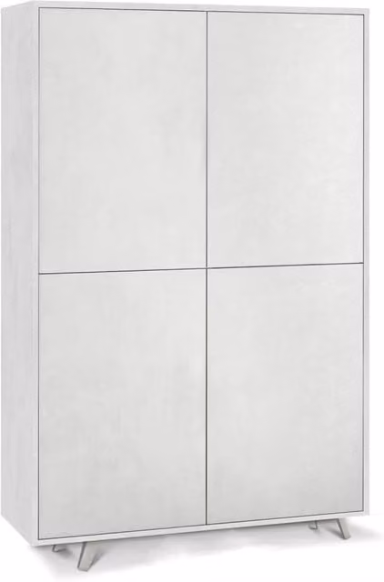 Mobile Multiuso 4 Ante 107x169x41 cm Ossido Bianco