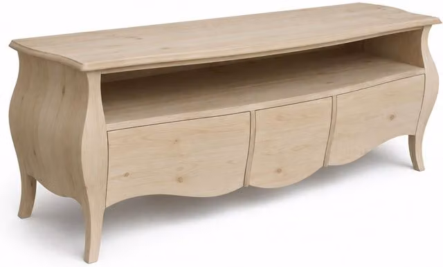 Porta TV classico in legno bombato con 3 cassetti Mobili 2G L/P/H: 176 x 45 x 62 cm – 1