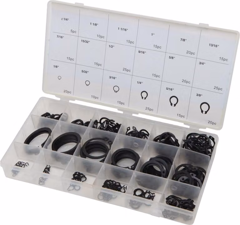 Set-kit anelli di sicurezza-di ritegno esterni Seeger, per il blocaggio esterno, 300 pezzi HBM Machines Olanda