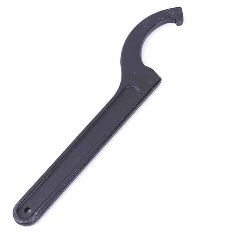 Chiave a uncino, 150-160 mm, a forma di "C", Acciaio al carbonio, nera