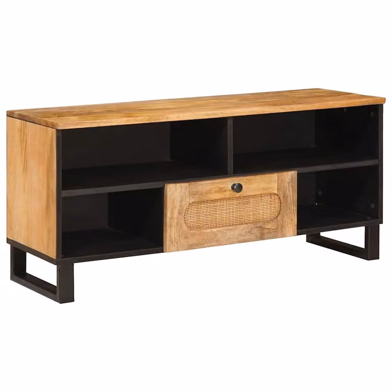 Mobile TV vidaXL in legno di mango massello marrone L: 100 cm, P: 33 cm, H: 46 cm
