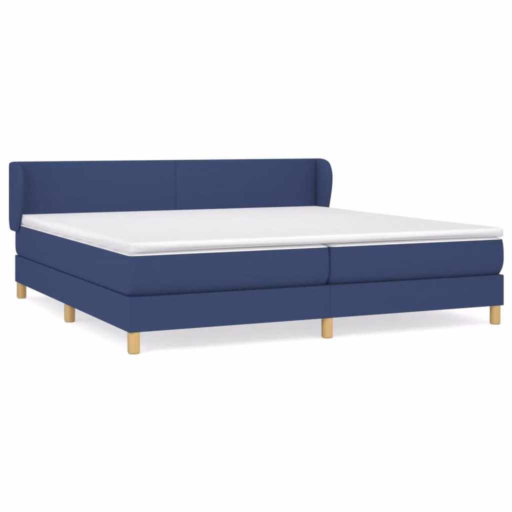 Giroletto a Molle con Materasso Blu 200x200 cm in Tessuto