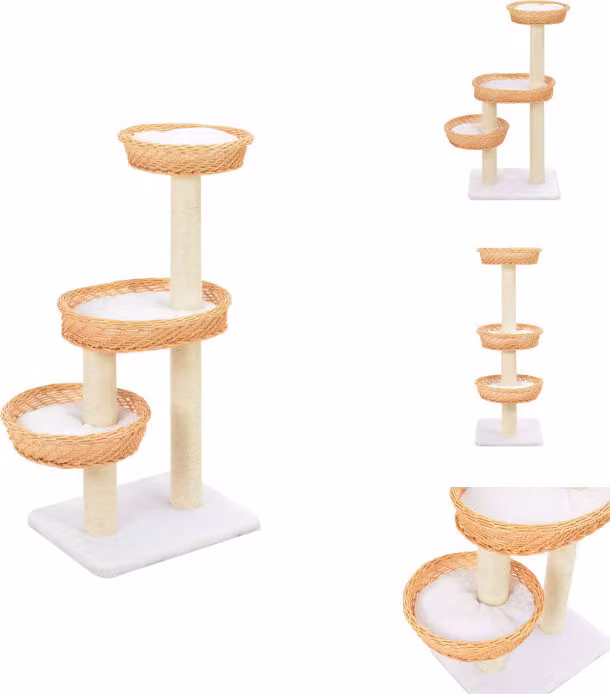 vidaXL Tiragraffi per gatti in sisal Legno naturale di salice - Tiragraffi