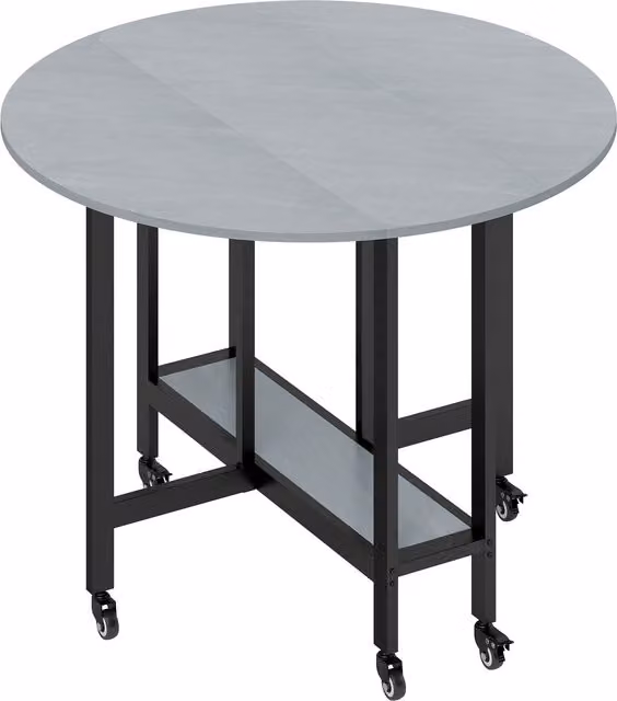 Tavolo da pranzo pieghevole HOMCOM con ruote e ripiano aperto, design moderno per cucina e spazi ridotti, L/P/H: 100 x 100 x 75 cm, Grigio Cemento