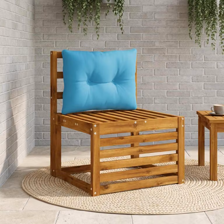 Cuscino per schienale vidaXL PUTTEN in poliestere azzurro con rivestimento rimovibile e lavabile