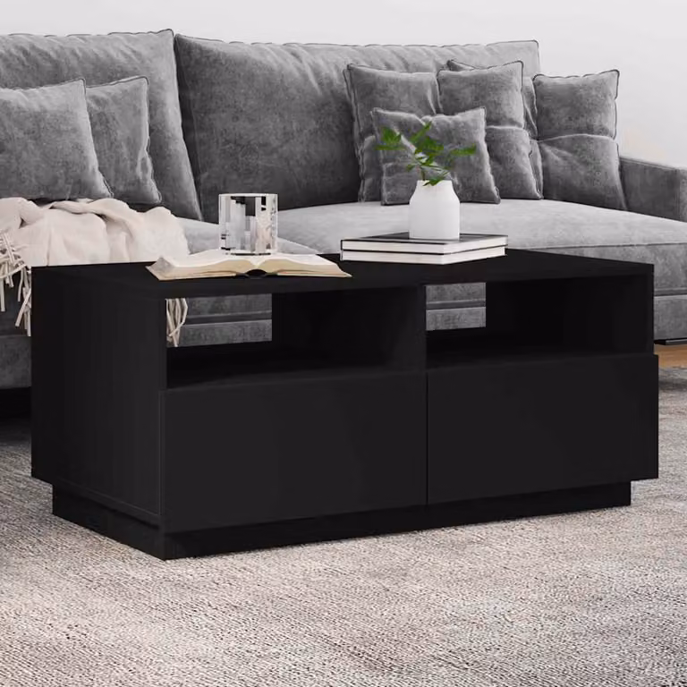 vidaXL Tavolino da Soggiorno Moderno Nero L: 90 cm, P: 49 cm, H: 40 cm