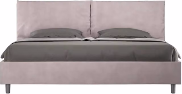 Letto matrimoniale king size Antea Large Ityhome con rete imbottita in microfibra colore glicine L/P/H: 200 x 200 x 110 cm