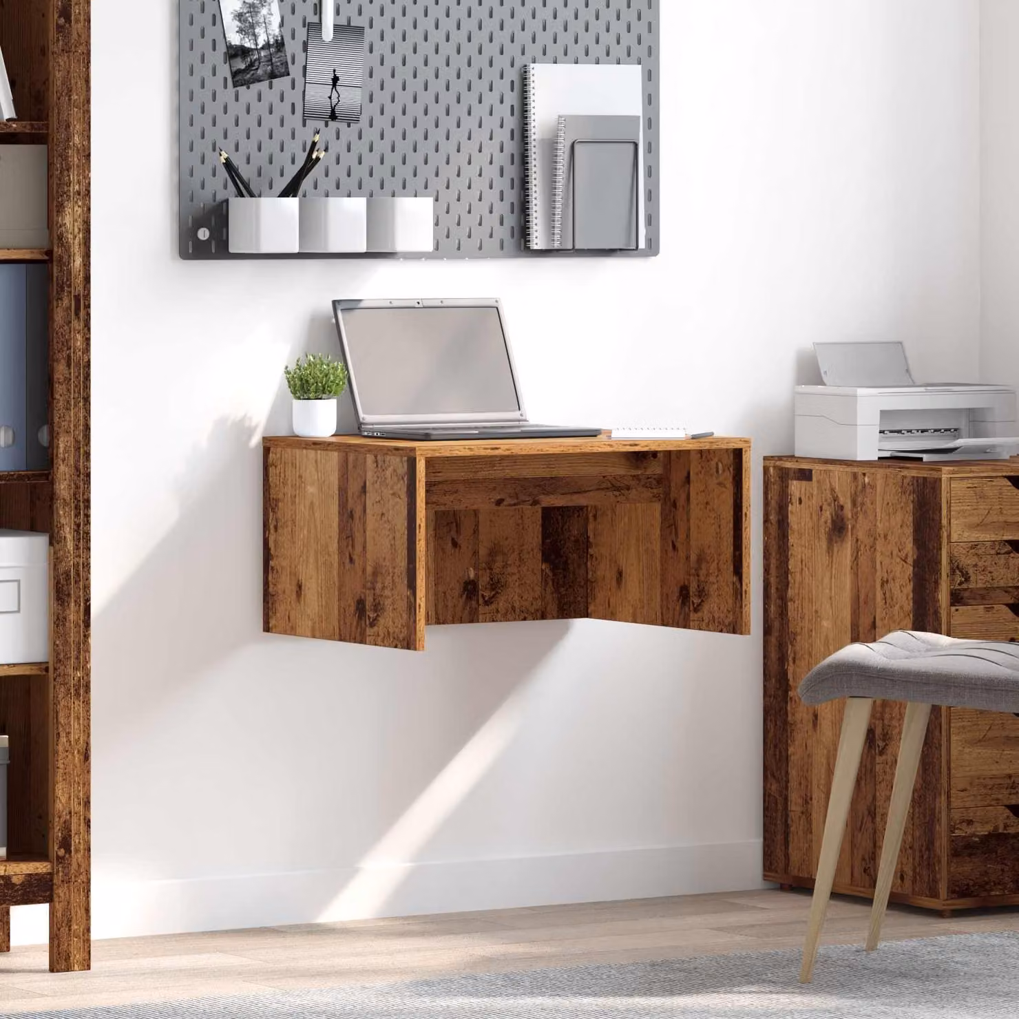 Scrivania a parete sospesa vidaXL in legno ingegnerizzato marrone L: 60 cm, P: 45 cm, H: 30 cm