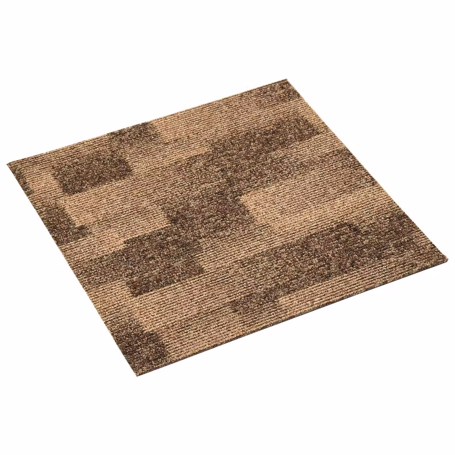 Set di 20 pezzi di moquette vidaXL in polipropilene a pelo basso, colore marrone, 50 x 50 cm