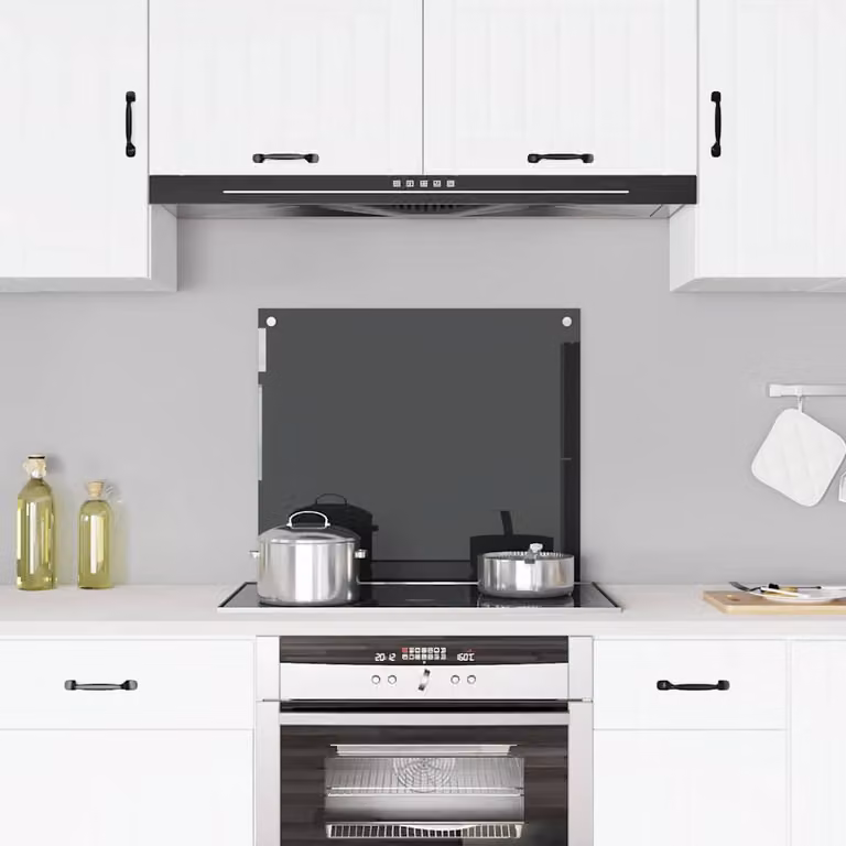 Paraschizzi per cucina vidaXL in vetro temperato nero L: 70 cm, H: 60 cm
