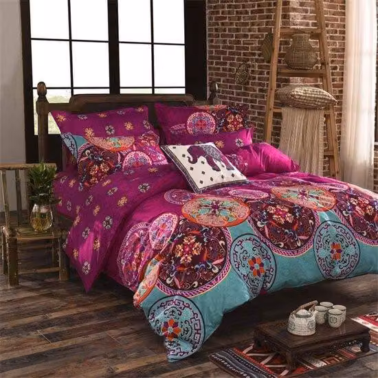 Set di lenzuola boho da 4 pezzi Ibenzoa® – Microfibra, design mandala, 2 lenzuola da 135x200 cm e 2 federe da 80x80 cm, Oeko-Tex, con cerniera