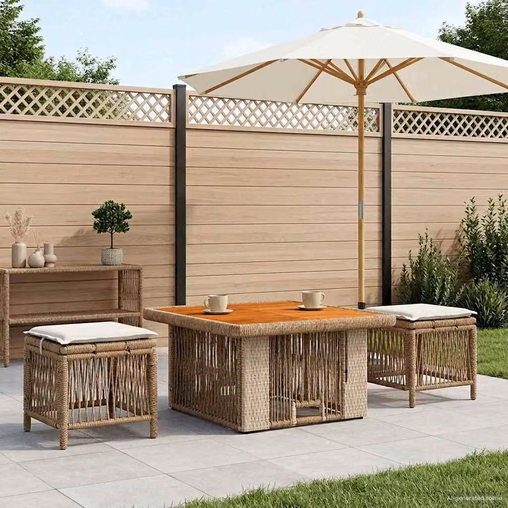Maison Exclusive - Set da giardino per esterni, composto da 3 pezzi, in rattan sintetico beige e crema